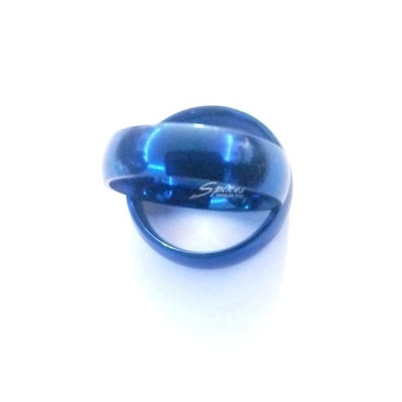 New blue tone stainless steel ring size‎ 9 - Picture 1 of 5
